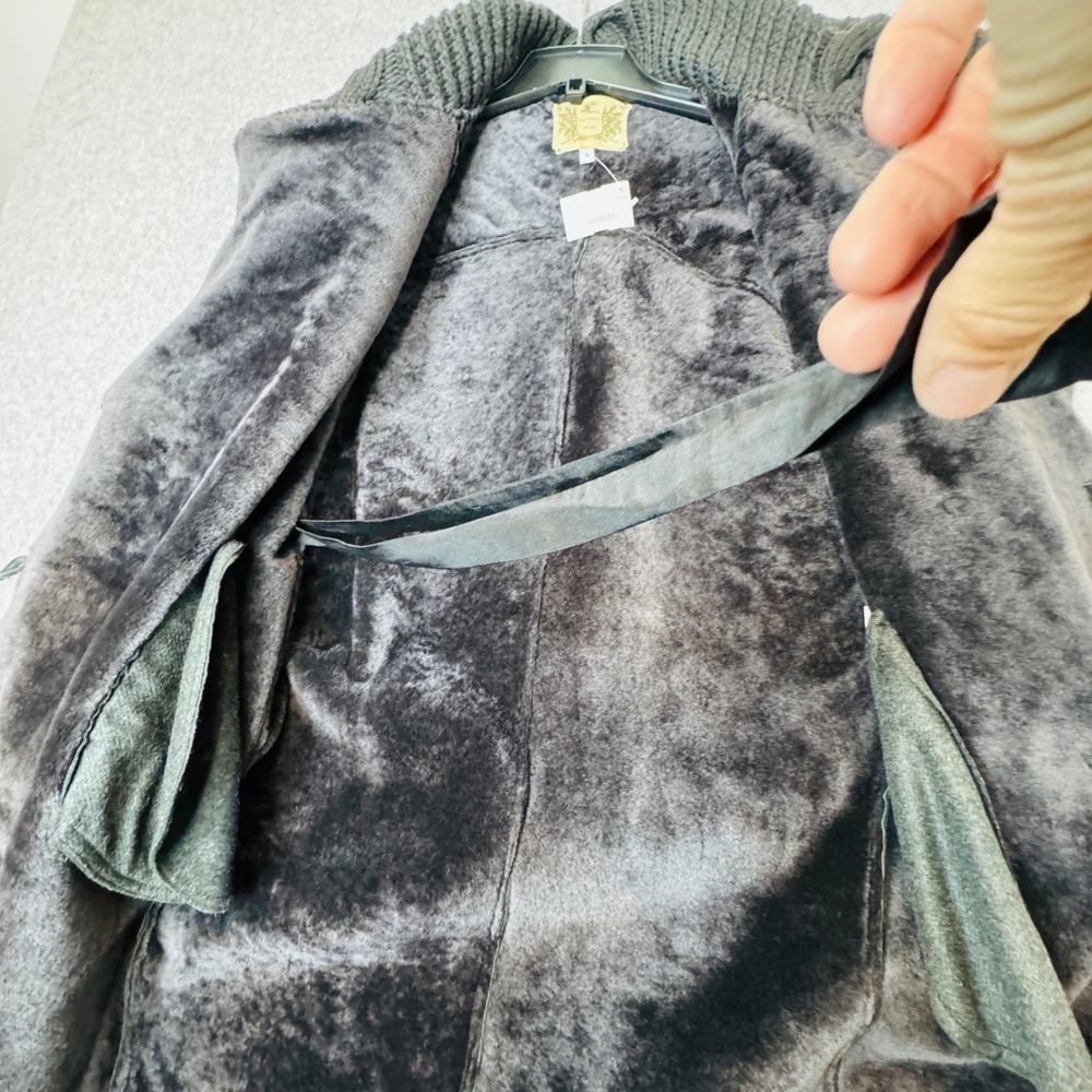 Nigel Preston & Knight Lambskin Shearling Knit Scarf Collar Designer Coat‎ Small - Picture 11 of 14